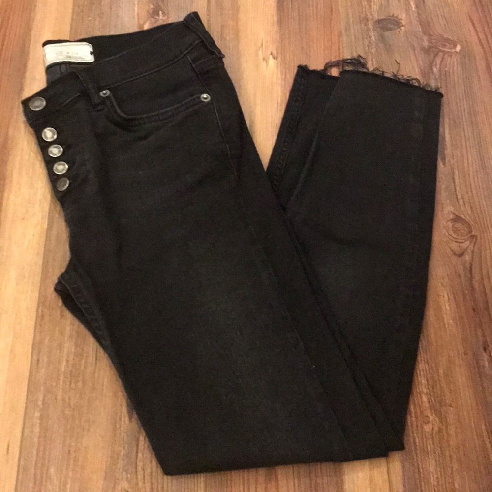 Free People Black Ankle Skinny Jeans